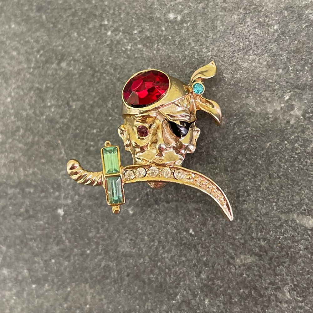 Vintage Coro Pirate Crystal Scatter Pin Brooch - Picture 13 of 16